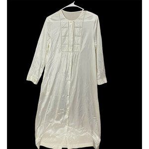 Vtg Gossard Artemis Small Ivory Nightgown Long Sleeve Eyelets Lace USA Wedding